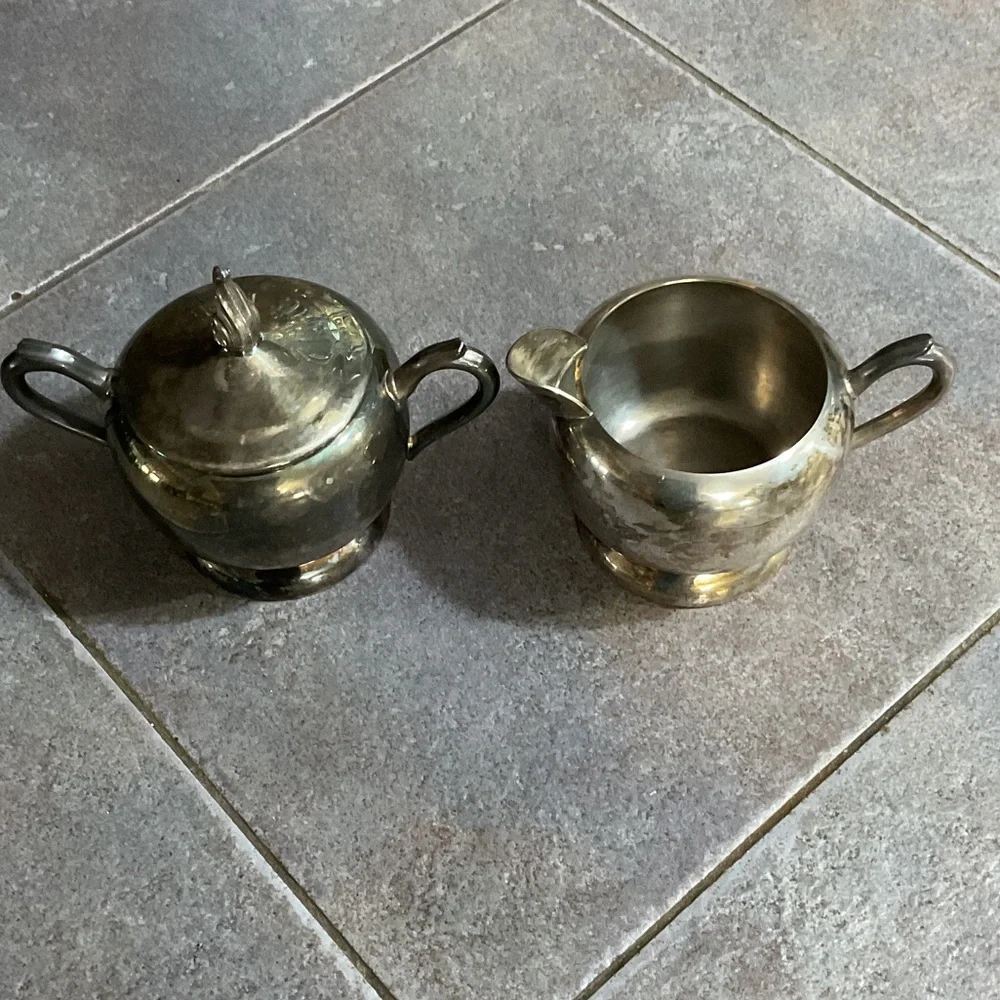 Silver  plated cream and Sugar Bowl Set